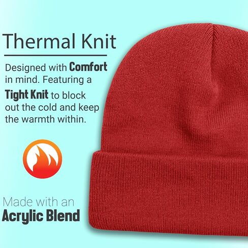 6-Pack Winter Knit Beanies Gloves Set, Stretchy Unisex Men Women Toboggan Skull Cap in Saudi Arabia