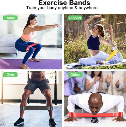 5Pcs Resistance Band with 5 Different Resistance Levels for Women and Men in Saudi Arabia