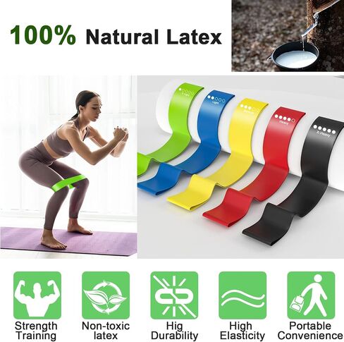5Pcs Resistance Band with 5 Different Resistance Levels for Women and Men in Saudi Arabia