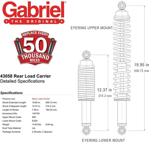 Gabriel 43163 Rear Load Carrier, 2 Pack in Kuwait