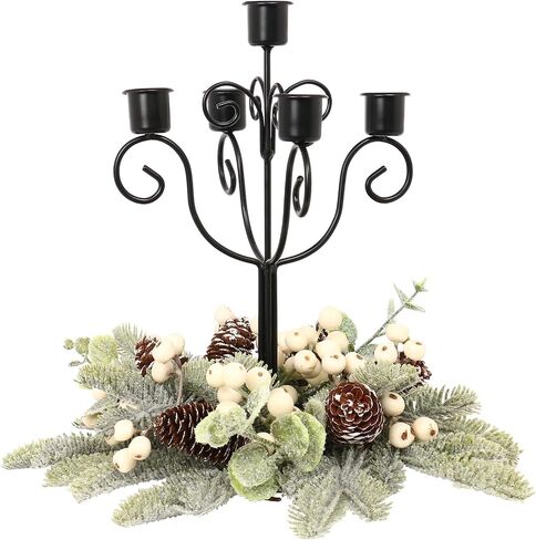 RoseCraft Black Christmas Candle Holder, Christmas Table Centerpieces Decorations, for Home Indoor Wedding Party Xmas Taper Candlestick Holders Decor.(Fits 1.2 inch Thick Candle) in Saudi Arabia