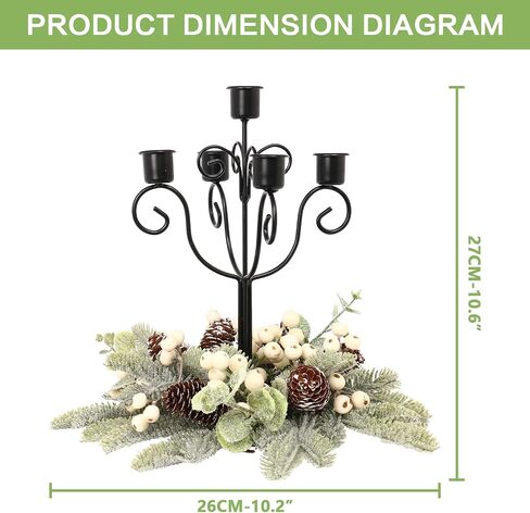 RoseCraft Black Christmas Candle Holder, Christmas Table Centerpieces Decorations, for Home Indoor Wedding Party Xmas Taper Candlestick Holders Decor.(Fits 1.2 inch Thick Candle) in Saudi Arabia