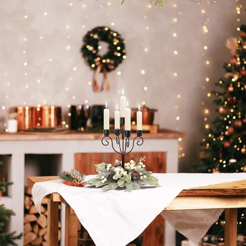 RoseCraft Black Christmas Candle Holder, Christmas Table Centerpieces Decorations, for Home Indoor Wedding Party Xmas Taper Candlestick Holders Decor.(Fits 1.2 inch Thick Candle) in Saudi Arabia
