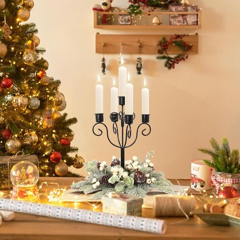 RoseCraft Black Christmas Candle Holder, Christmas Table Centerpieces Decorations, for Home Indoor Wedding Party Xmas Taper Candlestick Holders Decor.(Fits 1.2 inch Thick Candle) in Saudi Arabia