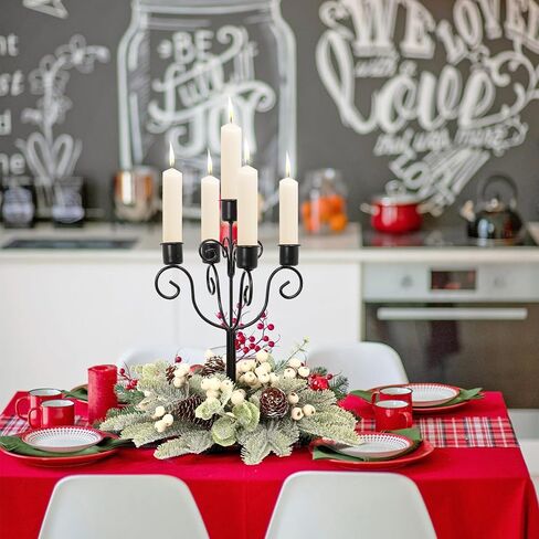 RoseCraft Black Christmas Candle Holder, Christmas Table Centerpieces Decorations, for Home Indoor Wedding Party Xmas Taper Candlestick Holders Decor.(Fits 1.2 inch Thick Candle) in Saudi Arabia
