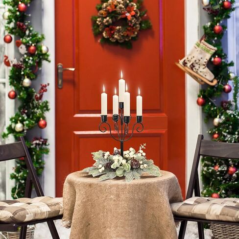 RoseCraft Black Christmas Candle Holder, Christmas Table Centerpieces Decorations, for Home Indoor Wedding Party Xmas Taper Candlestick Holders Decor.(Fits 1.2 inch Thick Candle) in Saudi Arabia