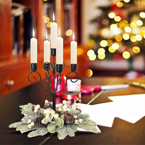 RoseCraft Black Christmas Candle Holder, Christmas Table Centerpieces Decorations, for Home Indoor Wedding Party Xmas Taper Candlestick Holders Decor.(Fits 1.2 inch Thick Candle) in Saudi Arabia