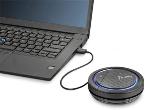 مكبر صوت للمؤتمرات المحمول بولي كاليستو 5300 متر مع اتصال USB-C وعصا بلوتوث BT600 موجه صوتي مزدوج كامل in Kuwait
