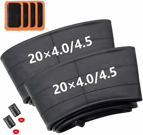 أنبوب دراجة سميك 20 × 4.0 أنابيب إطارات شديدة التحمل مقاس 20 × 4 متوافقة مع الأنابيب الداخلية 20 × 4 20 × 4 1/4 20 × 4.25 20 × 4.3 20 × 4.4 20 × 4.5 للدراجة الكهربائية مقاس 20 بوصة ودراجة الثلج ودراجة الشاطئ - عبوتان in Saudi Arabia