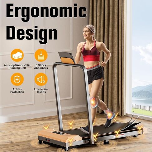Walking Pad with Handle Bar, 300LBS Capacity Under Desk Treadmill with Remote Control&LED Display, 3.0HP 3 in 1 Folding Treadmill for Walking Jogging&Running, Portable Treadmill for Home&Office in Saudi Arabia