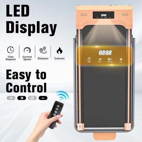 Walking Pad with Handle Bar, 300LBS Capacity Under Desk Treadmill with Remote Control&LED Display, 3.0HP 3 in 1 Folding Treadmill for Walking Jogging&Running, Portable Treadmill for Home&Office in Saudi Arabia