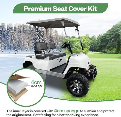 T TGBROS Golf Cart Seat Covers Fit for Yamaha G2 G9 G16 G19 G22 OEM Ordinary Seat Cushion Golf Cart Front Seat Cover Kit Waterproof Vinyl Leather Breathable Anti-Scratch No Need Gun Nails in Kuwait
