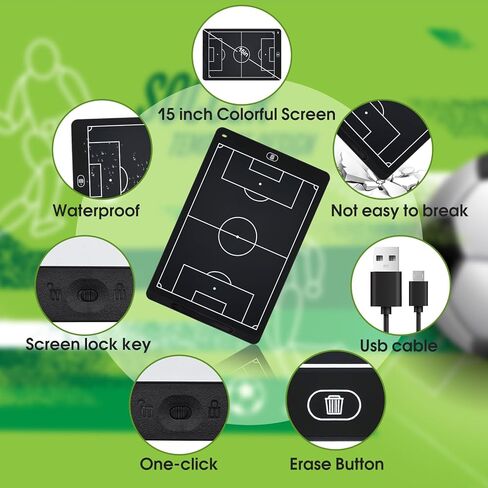 لوحة تدريب كرة القدم، لوحة تدريب تكتيكية LCD، لوحة تدريب كرة القدم الرقمية، لوحة كتابة سبورة LCD تكتيكية مع قلم ستايلس للتخطيط الاستراتيجي والتدريب in Kuwait