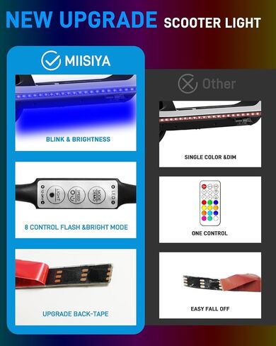 أضواء سكوتر للركوب الليلي، أضواء شريط LED للسكوتر الكهربائي لأضواء السكوتر والدراجة ولوح التزلج in Kuwait