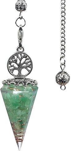 2 Pcs Natural Crystal Pendulum Healing Chakra Reiki Quartz Chip Blue Turquoise Gemstone Life Tree Style Resin Pendant for Divination Dowsing in Saudi Arabia