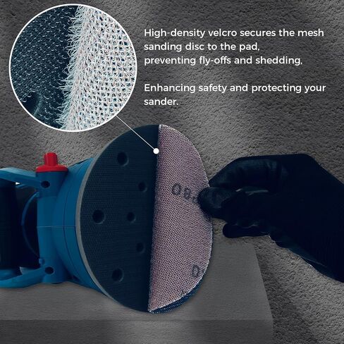 5-inch Assorted Ceramic Mesh Sandpaper (Grits 80, 120, 180, 240, 320) - 50 Pcs Ceramic Net Abrasive Hook and Loop Sanding Discs for Random Orbital Sander in Saudi Arabia