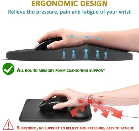 وسادة ماوس مريحة لدعم المعصم مع تصميم منتفخ للتدليك، مسند معصم لتخفيف الآلام مع إسفنج الذاكرة وقاعدة مضادة للانزلاق، وسادات ماوس كمبيوتر كبيرة للمكتب المنزلي (نبات الزهور) in Kuwait