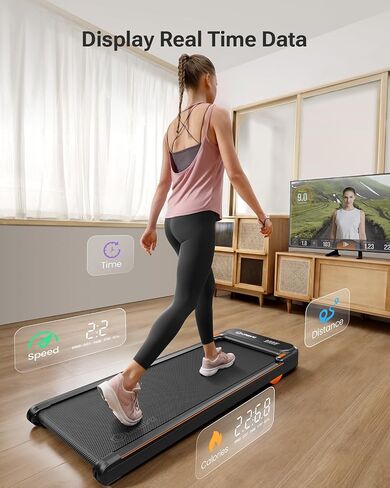 UREVO Under Desk Treadmill, Walking Pad for Home/Office, Portable Walking Treadmill 2.25HP, Walking Jogging Machine with 265 lbs Weight Capacity Remote Control LED Display in Kuwait