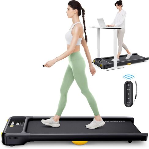 UREVO Under Desk Treadmill, Walking Pad for Home/Office, Portable Walking Treadmill 2.25HP, Walking Jogging Machine with 265 lbs Weight Capacity Remote Control LED Display in Kuwait