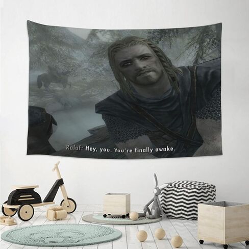 Kaineter Hey You You'Re Finally Awake Tapestry Video Game Wall Hanging Tapestries For Boys Girls Bedroom Living Room Dorm Decor 40 X 60 Inch in Saudi Arabia