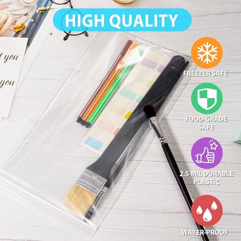 6 × 10 أكياس بلاستيكية طويلة، أكياس بسحاب، أكياس بولي بلاستيكية شفافة، 2.5 مل، 6 × 10 بوصة (عبوة من 100) in Kuwait