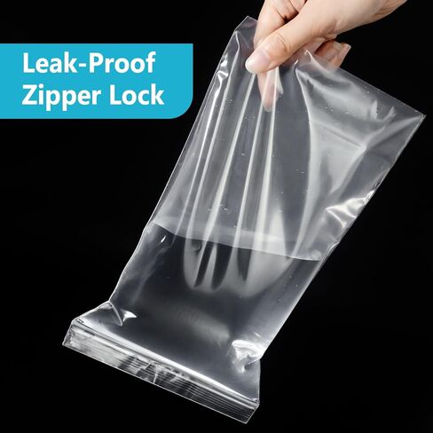 6 × 10 أكياس بلاستيكية طويلة، أكياس بسحاب، أكياس بولي بلاستيكية شفافة، 2.5 مل، 6 × 10 بوصة (عبوة من 100) in Kuwait