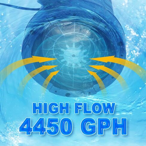 مضخة مياه غاطسة BLACKHORSE-RACING بقوة 3/4 حصان - مضخة مياه 4450 GPH للنقل المحمول، مضخات حوض مياه كهربائية لتصريف حمام السباحة، والحديقة، والمنتجعات الصحية، وحوض الاستحمام الساخن، والبركة، والفيضانات، والطابق السفلي in Kuwait