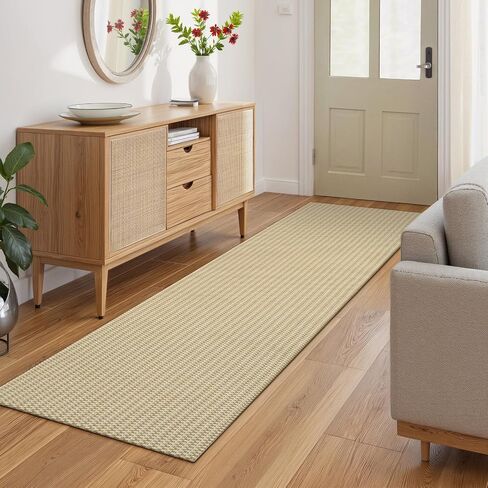 Collive Washable Kitchen Runner Rugs Non Slip, 2x6 Farmhouse Rug Runners for Hallway, Beige Boho Non Slip Laundry Room Rug Cotton Braided Bathroom Runner Rug Modern Indoor Entrance Mats for Bedroom in Saudi Arabia
