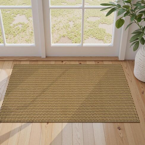 Collive Washable Kitchen Runner Rugs Non Slip, 2x6 Farmhouse Rug Runners for Hallway, Beige Boho Non Slip Laundry Room Rug Cotton Braided Bathroom Runner Rug Modern Indoor Entrance Mats for Bedroom in Saudi Arabia