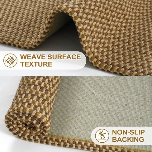 Collive Washable Kitchen Runner Rugs Non Slip, 2x6 Farmhouse Rug Runners for Hallway, Beige Boho Non Slip Laundry Room Rug Cotton Braided Bathroom Runner Rug Modern Indoor Entrance Mats for Bedroom in Saudi Arabia