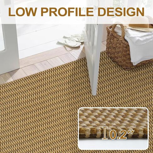 Collive Washable Kitchen Runner Rugs Non Slip, 2x6 Farmhouse Rug Runners for Hallway, Beige Boho Non Slip Laundry Room Rug Cotton Braided Bathroom Runner Rug Modern Indoor Entrance Mats for Bedroom in Saudi Arabia
