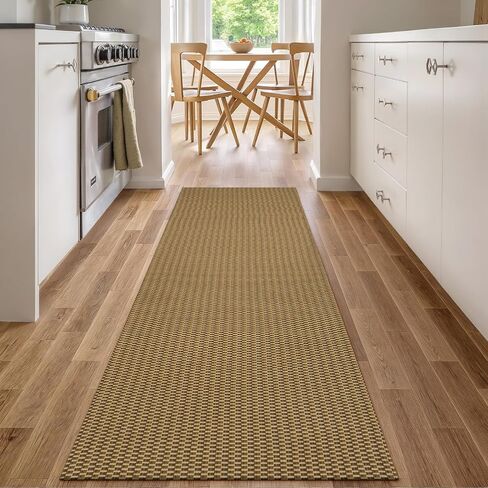 Collive Washable Kitchen Runner Rugs Non Slip, 2x6 Farmhouse Rug Runners for Hallway, Beige Boho Non Slip Laundry Room Rug Cotton Braided Bathroom Runner Rug Modern Indoor Entrance Mats for Bedroom in Saudi Arabia
