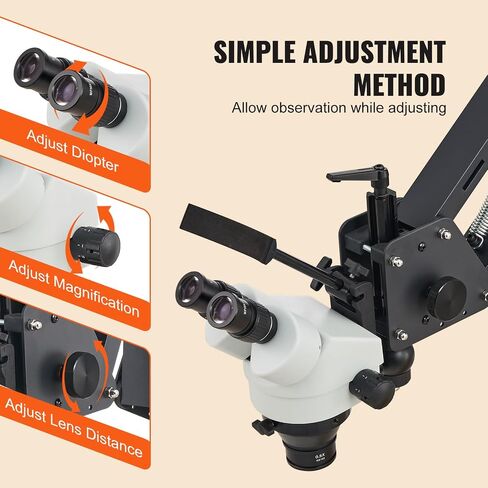 VEVOR Micro Inlaid Mirror Multi-Directional Microscope with Spring Bracket 7X-45X Multi-Directional Micro-Setting Microscope Microscope Gem Diamond Setting Machine with Stand Jewelry Tools in Saudi Arabia