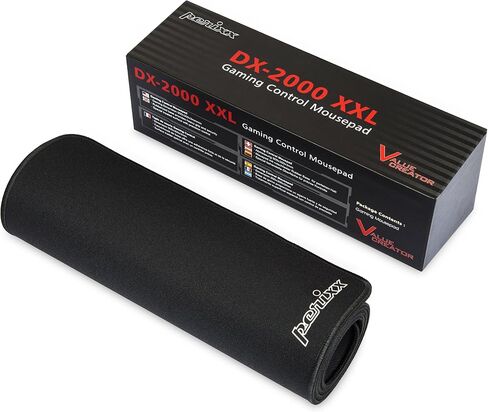 لوحة ماوس الألعاب Perixx DX-2000 M - حافة مخيطة طاردة للماء - أسود - مقاس M 9.84x8.27x0.2 بوصة in Saudi Arabia