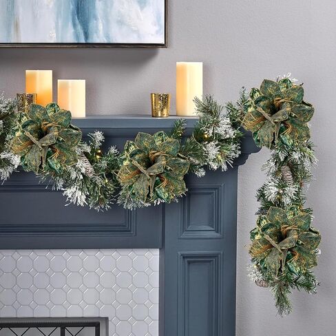 Briful 3PCS Christmas Glitter Poinsettia Flowers 3 Heads Large Artificial Clivia Floral Picks 24 Inch Long Stem Fake Flowers Ornaments for Xmas Tree Vase Table Centerpiece Decor (Champagne Gold) in Kuwait