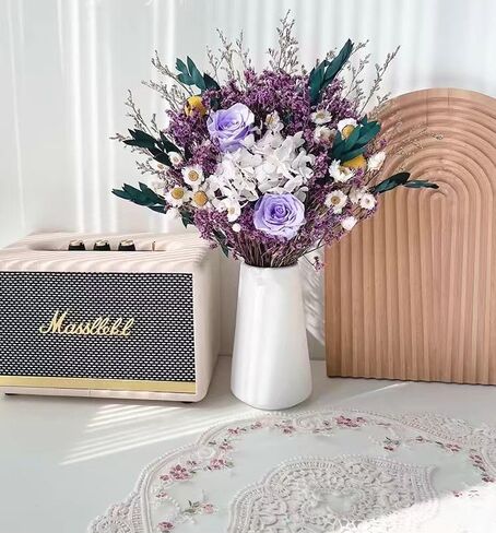 زهور للتسليم، زهور محفوظة، باقة محفوظة، ورود أرجوانية، باقة مختلطة مصنوعة يدويًا، لديكور المنزل، عيد الأم، عيد الحب، الذكرى السنوية in Kuwait