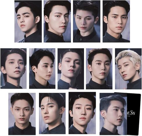 مجموعة بطاقات الصور الفوتوغرافية المصفحة من ألبوم Seventeen Face The Sun مع طباعة خلفية، مجموعة مكونة من 13 بطاقة متعددة in Saudi Arabia
