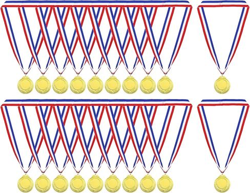 PATIKIL Gold Award Medals, 24 Pcs Blank Style Winner Medals with Neck Ribbon Metal Medals Prizes for Competitions, Party Decorations, Copper in Kuwait