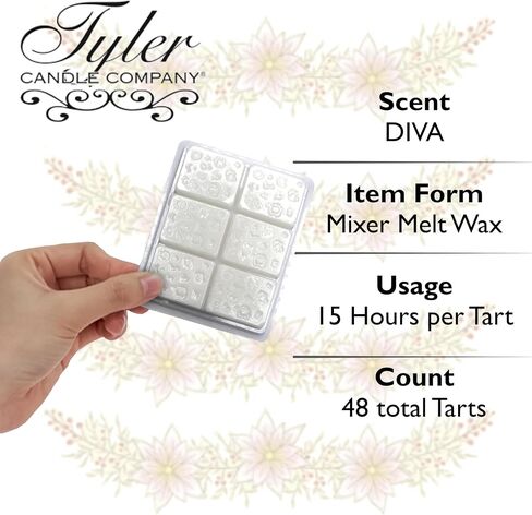 Lumintrail Tyler Candle Mixer Melts, Diva Scent, Set of 4 Scented Wax Tarts for Wax Warmers (6 Tarts per Bar, 24 Tarts Total)- Bundle with a Stain Remover Pen - Wax Melt Warmer for Home Fragrance in Saudi Arabia