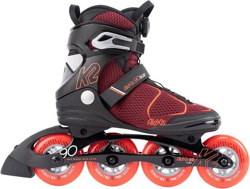 K2 Alexis 90 BOA Womens Inline Skates - Burgandy/Orange in Saudi Arabia