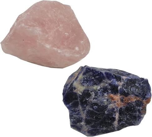 قطعتان من البلورات الخام الكبيرة والأحجار الخام الطبيعية التي تقترن بلورات للشفاء، والصخور للسقوط، والكابينة، والتلميع، واليكا والريكي، وديكورات المنزل 1.3 بوصة - 2 بوصة (التورمالين الشفاف) in Kuwait