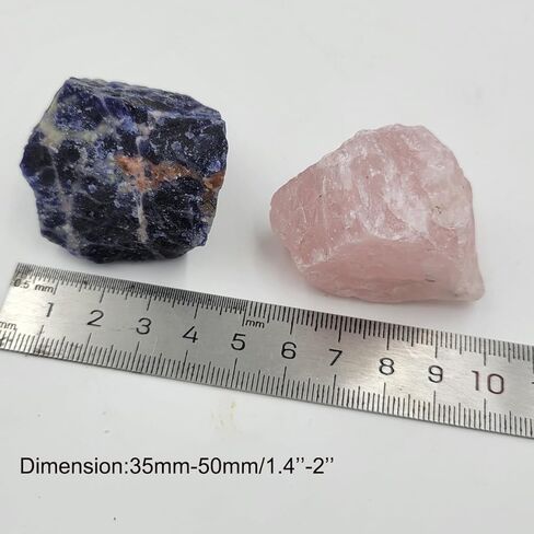 قطعتان من البلورات الخام الكبيرة والأحجار الخام الطبيعية التي تقترن بلورات للشفاء، والصخور للسقوط، والكابينة، والتلميع، واليكا والريكي، وديكورات المنزل 1.3 بوصة - 2 بوصة (التورمالين الشفاف) in Kuwait