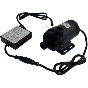 SHYSKY Heavy Duty Low Noise 12V 80W Micro Brushless DC Water Pump DC60G-12100S-1 32ft 845GPH, DRY RUN Protection, For Cooling Circulation Pressure Sys