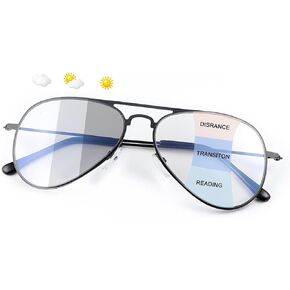 Photochromic Progressive Multifocus Reading Glasses UV400 Sun Readers Anti Blue Light Eyewear Sunglasses for Men Women