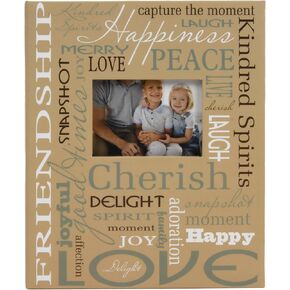 Sentiment Photo Album with Framed Front, Holds 208, 4"x6" Photos