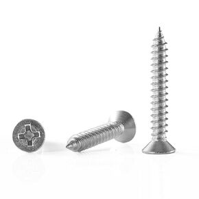 #6 x 1/2" Wood Screw 100Pcs, Stainless Steel 304 (18-8) Screws Flat Head Phillips Fast Self Tapping Drywall Screws
