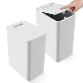 Naisu Bathroom Trash Can with Lid, 2.75 Gallons/12.5 Liters Garbage Can with Pop-Up Lid, Small Trash Can Dog Proof, Plastic Trash Bin,Waste Basket for Bathroom, Bedroom, Kitchen,Living Room(Black)