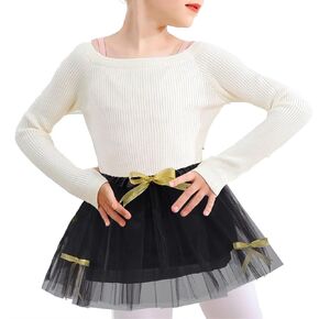 Tgirls Girls Tutu Skirt 4 Layered Bow Tulle Tutus Ballet Dance Skirts Costume Skirt for Party