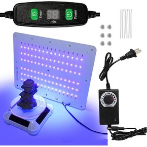 Upgrade 48W Smart Control UV Light for Resin Curing with Solar Turntable 360° Rotating Stand UV Curing Light Compatible with Anycubic Elegoo SLA DLP LCD DIY 3D Printer Curing Resin Enclosure