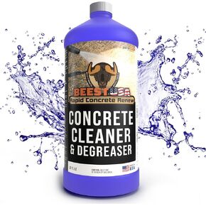 Concrete Cleaner - Degreaser Cleaner Heavy Duty - Makes 50 Gallons Pressure Washer Soap, Outdoor Cleaner for Cement, Driveway, Garage Floor, Patio, Deck, Vinyl Siding, Safe on Grass, 1 Gallon